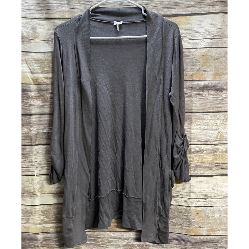 SPLENDID Women's XS Grazy‎ Gray Open Lightweight Thin Cardigan Made In USA